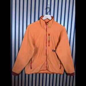 REI Sweater Medium Women’s Orange Fleece Full Zip Front Pocket